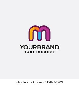 m color full logo design modern template vector