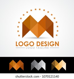 M Color Logo Design Template Vector