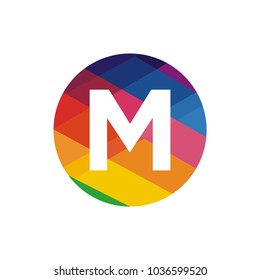 M colorful letter logo