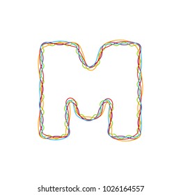 M Colorful String Letter Logo Icon Design