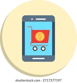 M Commerce Flat Circle Style Icon