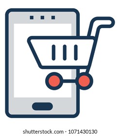 
M commerce Flat and Line Icon 
