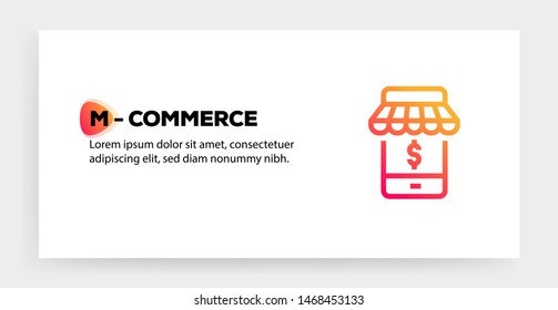 M - COMMERCE AND ILLUSTRATION ICON CONCEPT