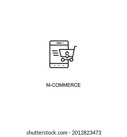M COMMERCE Thin Line Icon Vector Eps 10, 48x48 Icon 