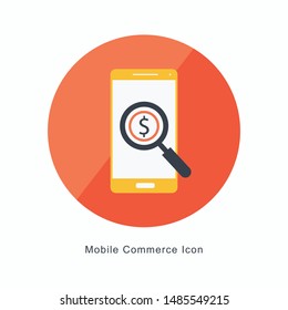 M Commerce Vector Icon on white background