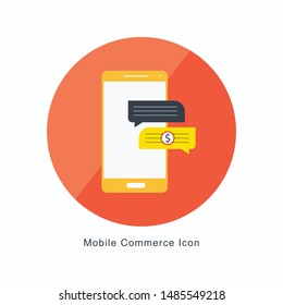 M Commerce Vector Icon on white background