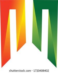 M company logo template icon
