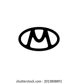 "M" Nombre de la empresa monograma de la letra inicial. Logo de la letra M. Logo de M.