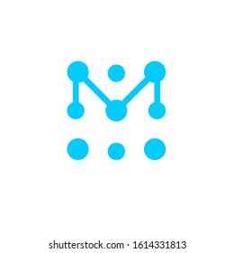 M connection logo design simple modern template