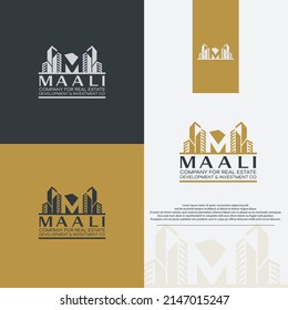 M Constriction Logo Design fully editable logo