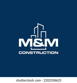 M  M Construction Logo Design