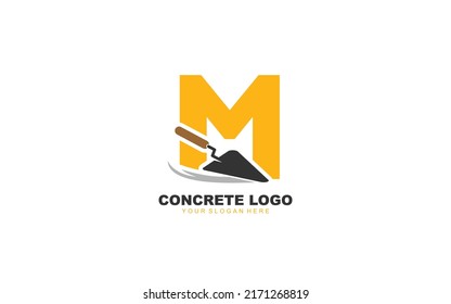 M CONSTRUCTION logo design inspiration. Vector letter template design for brand.