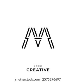 M Creative Latter Logo Design. By Custom Branding Logo. Creative Logo Design. Logo Template. Vector illustration. Modern Design. Monogram Design