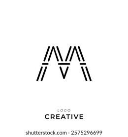 M Creative Latter Logo Design. By Custom Branding Logo. Creative Logo Design. Logo Template. Vector illustration. Modern Design. Monogram Design