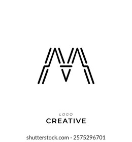 M Creative Latter Logo Design. By Custom Branding Logo. Creative Logo Design. Logo Template. Vector illustration. Modern Design. Monogram Design