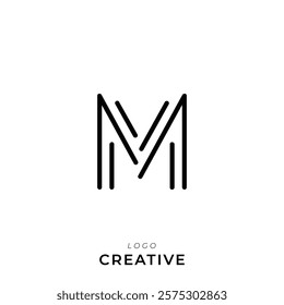 M Creative Latter Logo Design. By Custom Branding Logo. Creative Logo Design. Logo Template. Vector illustration. Modern Design. Monogram Design