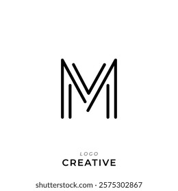 M Creative Latter Logo Design. By Custom Branding Logo. Creative Logo Design. Logo Template. Vector illustration. Modern Design. Monogram Design