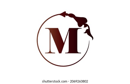 M in the creative lettering style