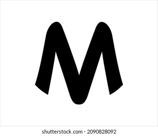 M in the creative lettering style