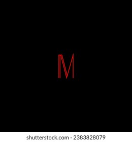 M creative modern letters logo design template