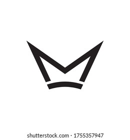M crown letter logo design concept