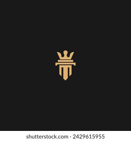 M Crown Letter Logo Typography Template, Abstract Letter M Logo Design,
