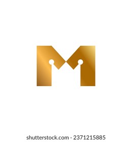 M Crown Logo Design With Gold Color