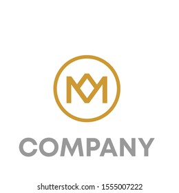 M crown logo vector design. king sign template