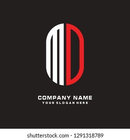 M D initial letter, logo design template vector