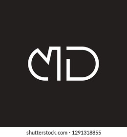 M D initial letter, logo design template vector