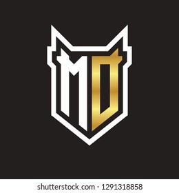 M D initial letter, logo design template vector