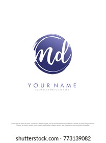 M & D initial splash logo template vector