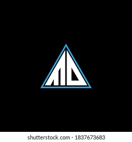 M D letter logo abstract design on black color background, md monogram
