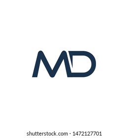 M D letter logo design vector