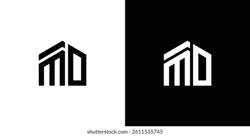 m d md initial building logo design vector symbol graphic idea creative