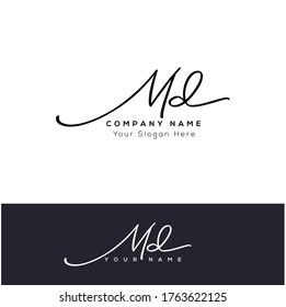 M D MD Initial letter handwriting and signature logo.