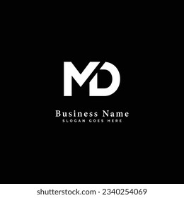 M, D, MD letter Logo Design Vector Template. Abstract Alphabet MD logo Illustration