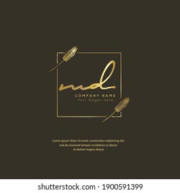  M D D W D WD Initial letter handwriting and signature logo. Beauty vector initial logo .Fashion, boutique, floral and botanical