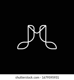 M decorative logo vector illustration.