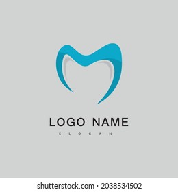 Logo dental M y vector de símbolo