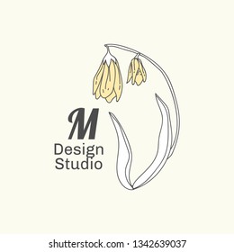 M design studio logo vector