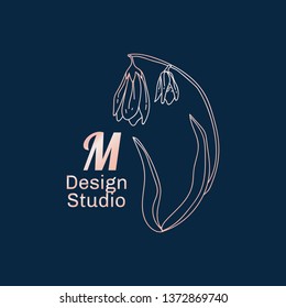 M design studio logo vector