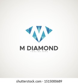 M DIAMOND logo design unique