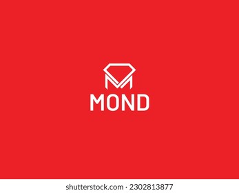 M diamond logo  vector design