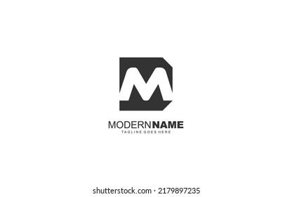M DM MD logo abstract for branding company. letter template vector illustration for your brand.