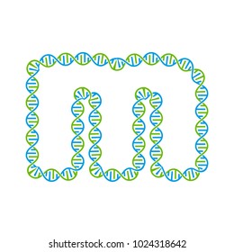 M Dna Letter Logo Icon Design