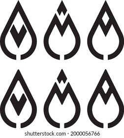 M and A Droplet Symbols for logo kit