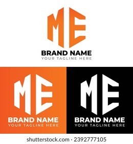 Logotipo de polígono de letras dobles M E, diseño del logotipo de dos letras M E, plantilla de diseño del logotipo del vector creativo minimalista