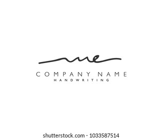 M E Initial handwriting logo