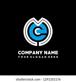 M E initial letter, logo design template vector 